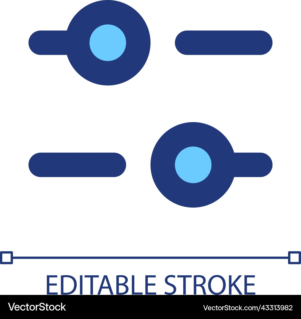 Horizontal adjust pixel perfect rgb color ui icon vector image
