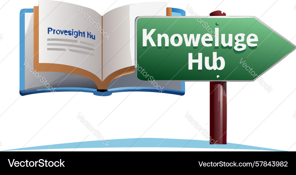 Knowledge hub signpost learning center icon Vector Image