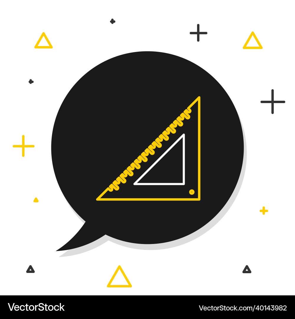 Line triangular ruler icon isolated on white Line triangular ruler icon isolated on white vector image