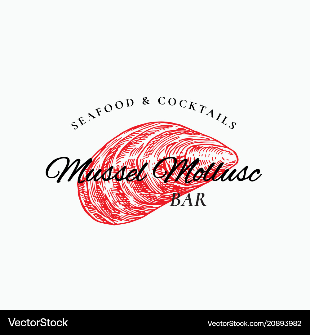 Mussel mollusc abstract sign symbol Mussel mollusc abstract sign symbol vector image