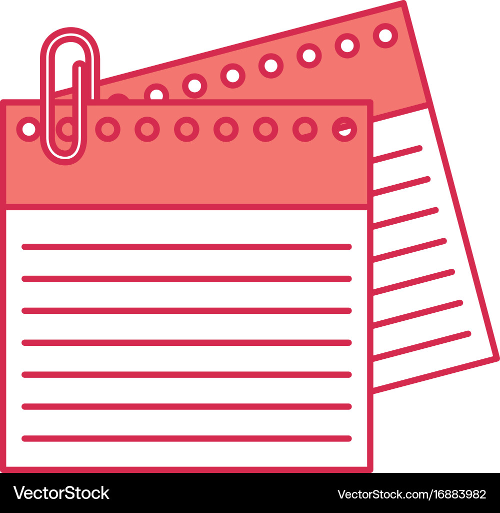 Notebook sheet with metal click vector image