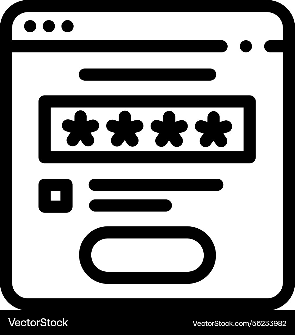 Password icon thin linear style design isolated Password icon thin linear style design isolated vector image