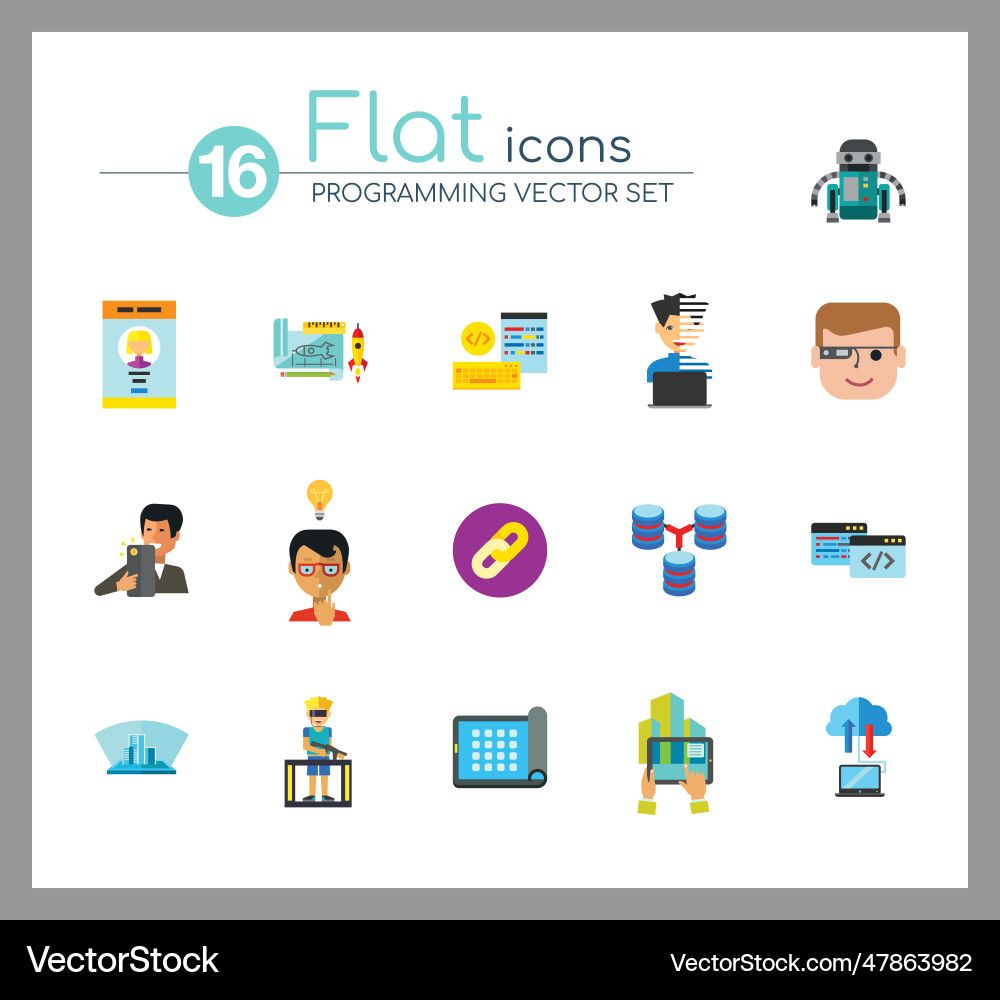 Programming icon set Programming icon set vector image