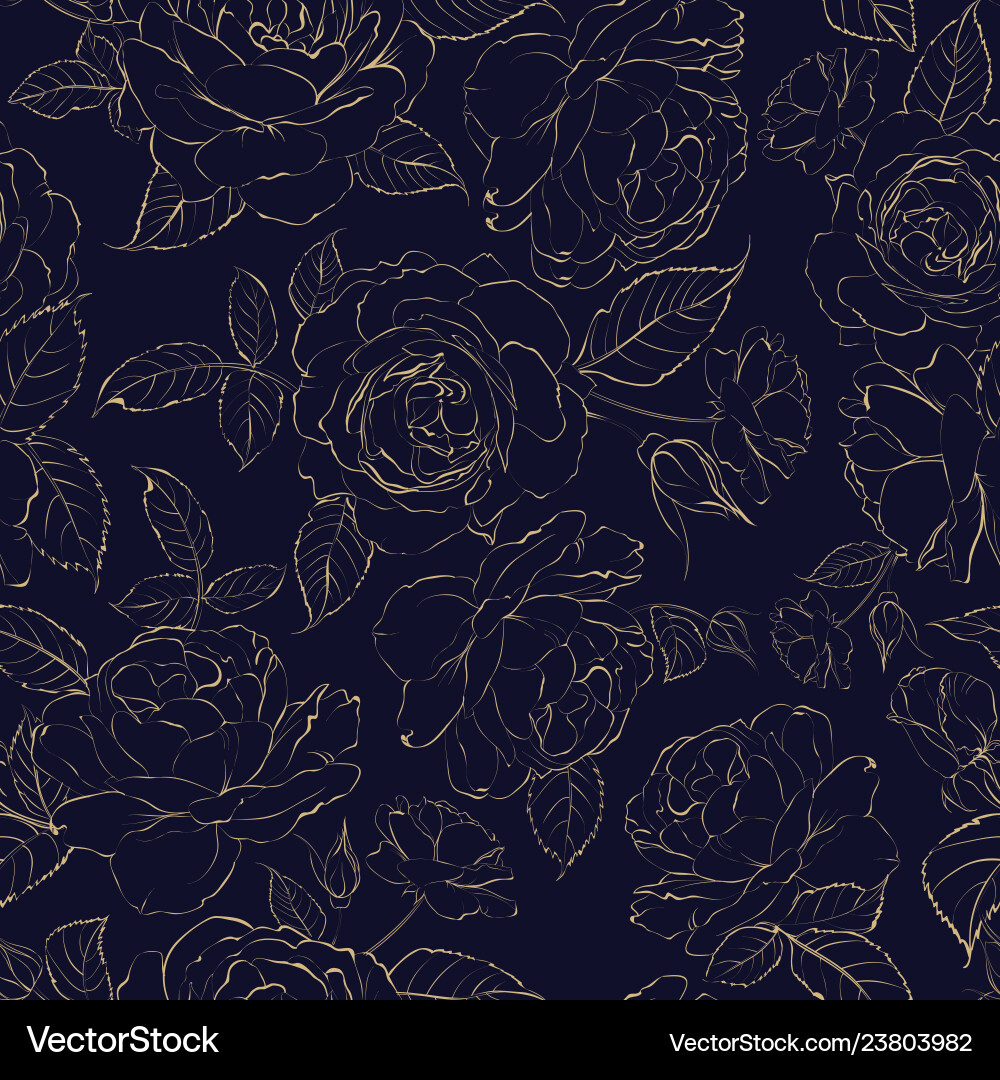 Rose seamless pattern Royalty Free Vector Image