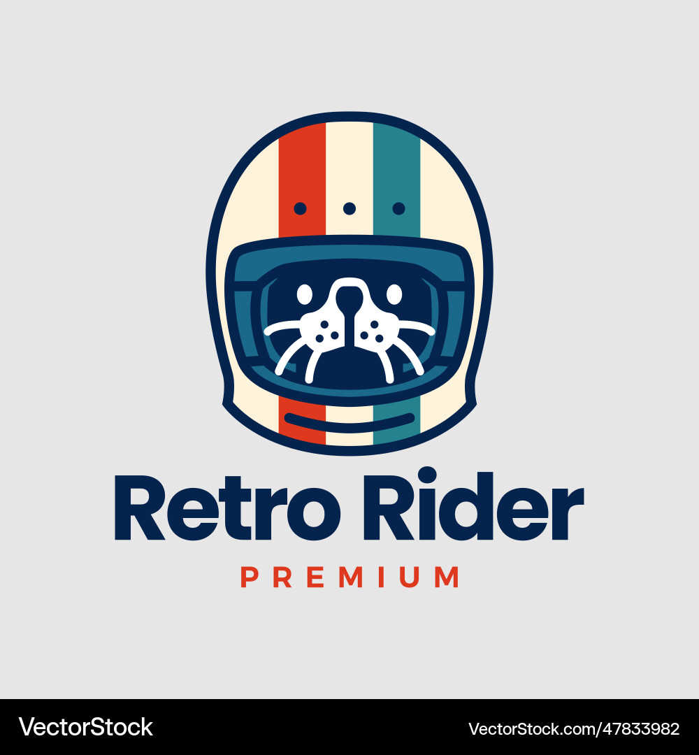 Sea otter with retro helmet rider logo icon Sea otter with retro helmet rider logo icon vector image
