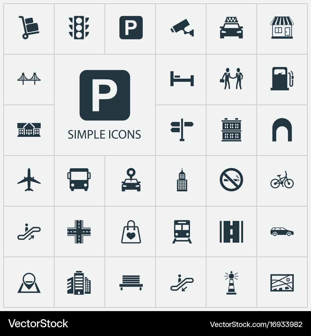 Set of simple infrastructure vector image