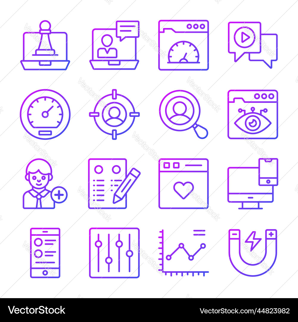 Set of user interface icons web design vector image