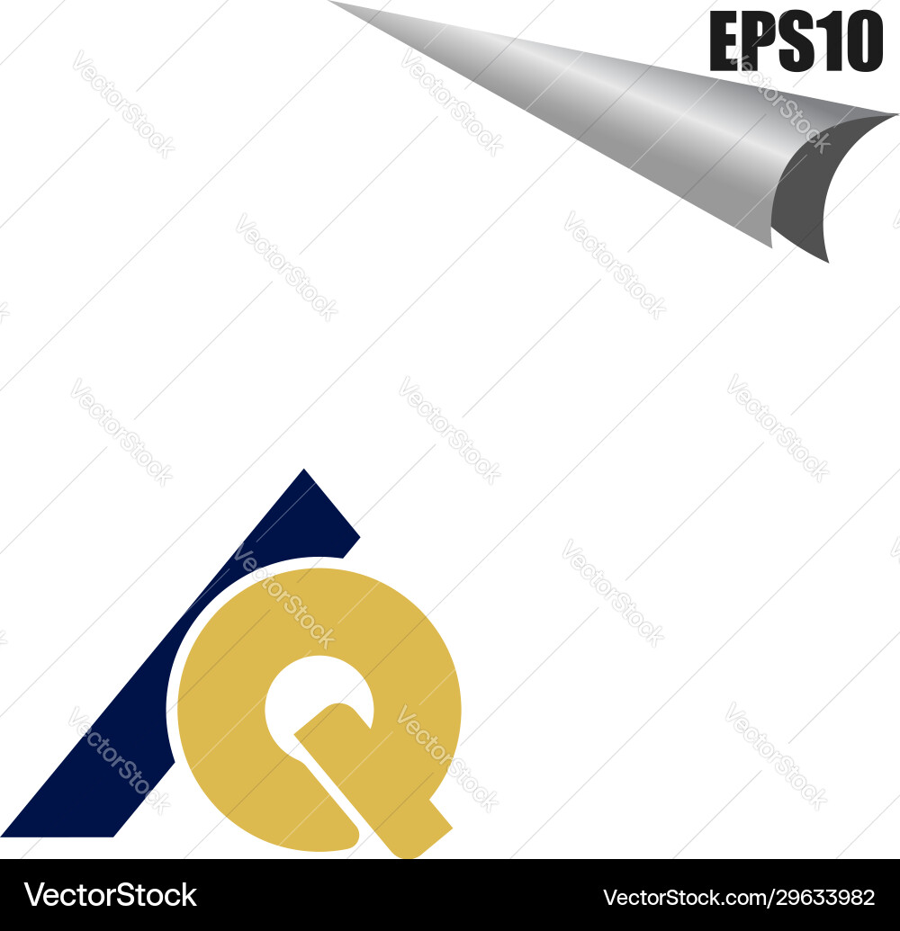 Simple aq initial monogram design template Simple aq initial monogram design template Vector Image