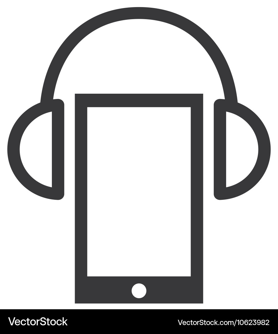 Smartphone with button audio menu Vector Image