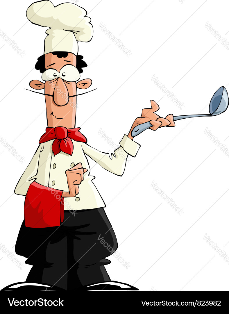 Smiling Chef with Spoon vector image