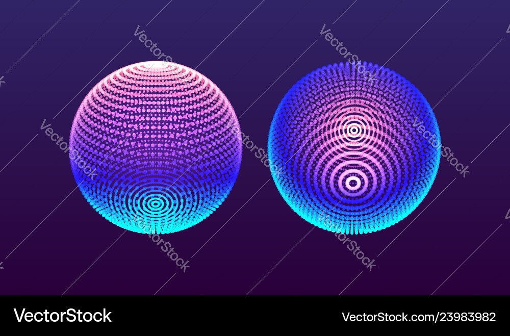 Sphere consisting of points global 3d grid design Sphere consisting of points global 3d grid design vector image