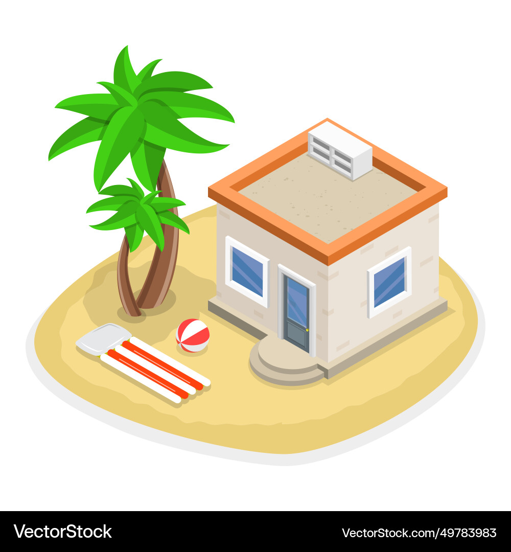 3d isometric flat set of bungalows item 1 3d isometric flat set of bungalows item 1 vector image