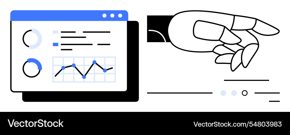 Artificial intelligence analyzing data Artificial intelligence analyzing data vector image