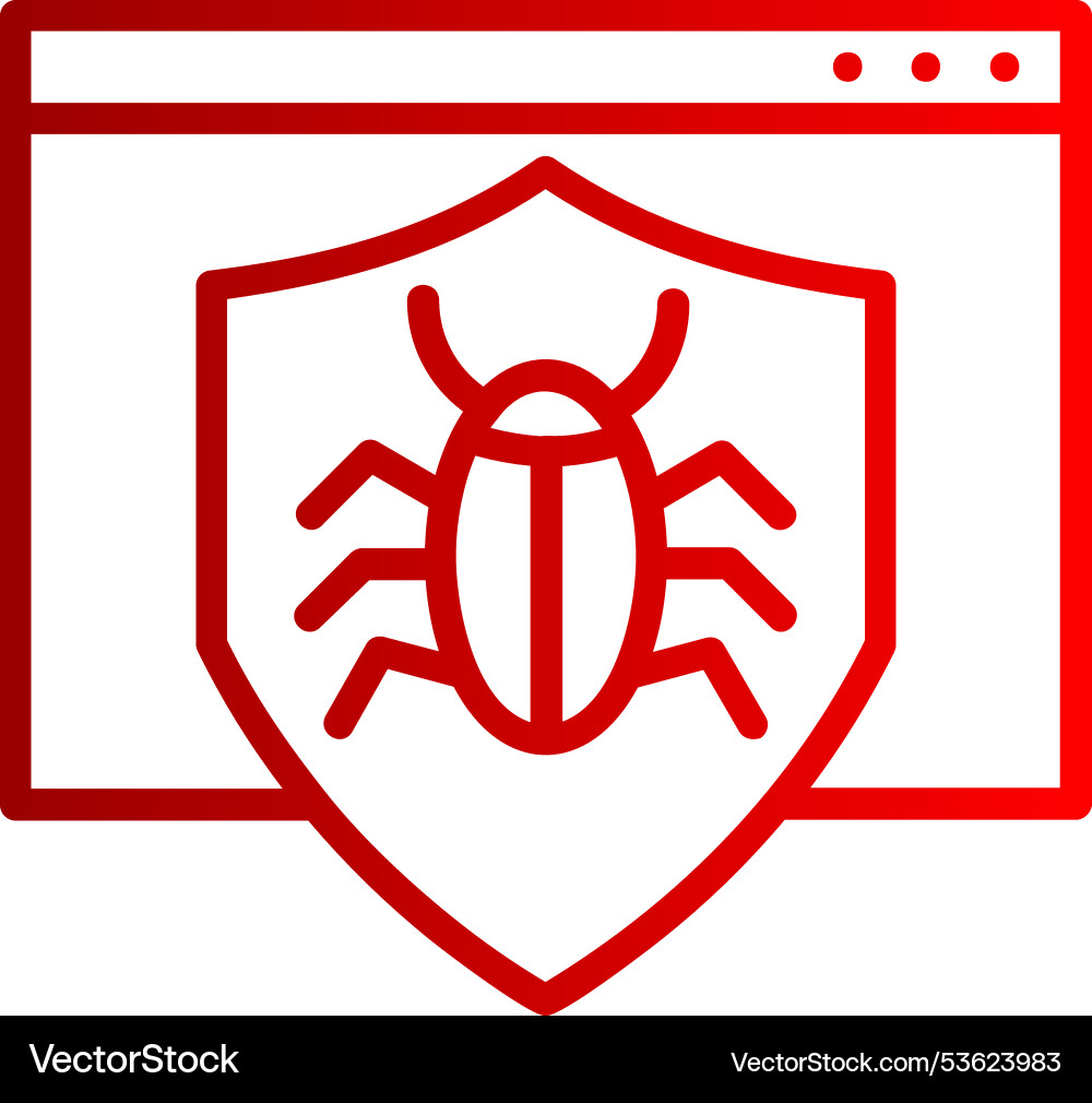 Bug line gradient icon Vector Image