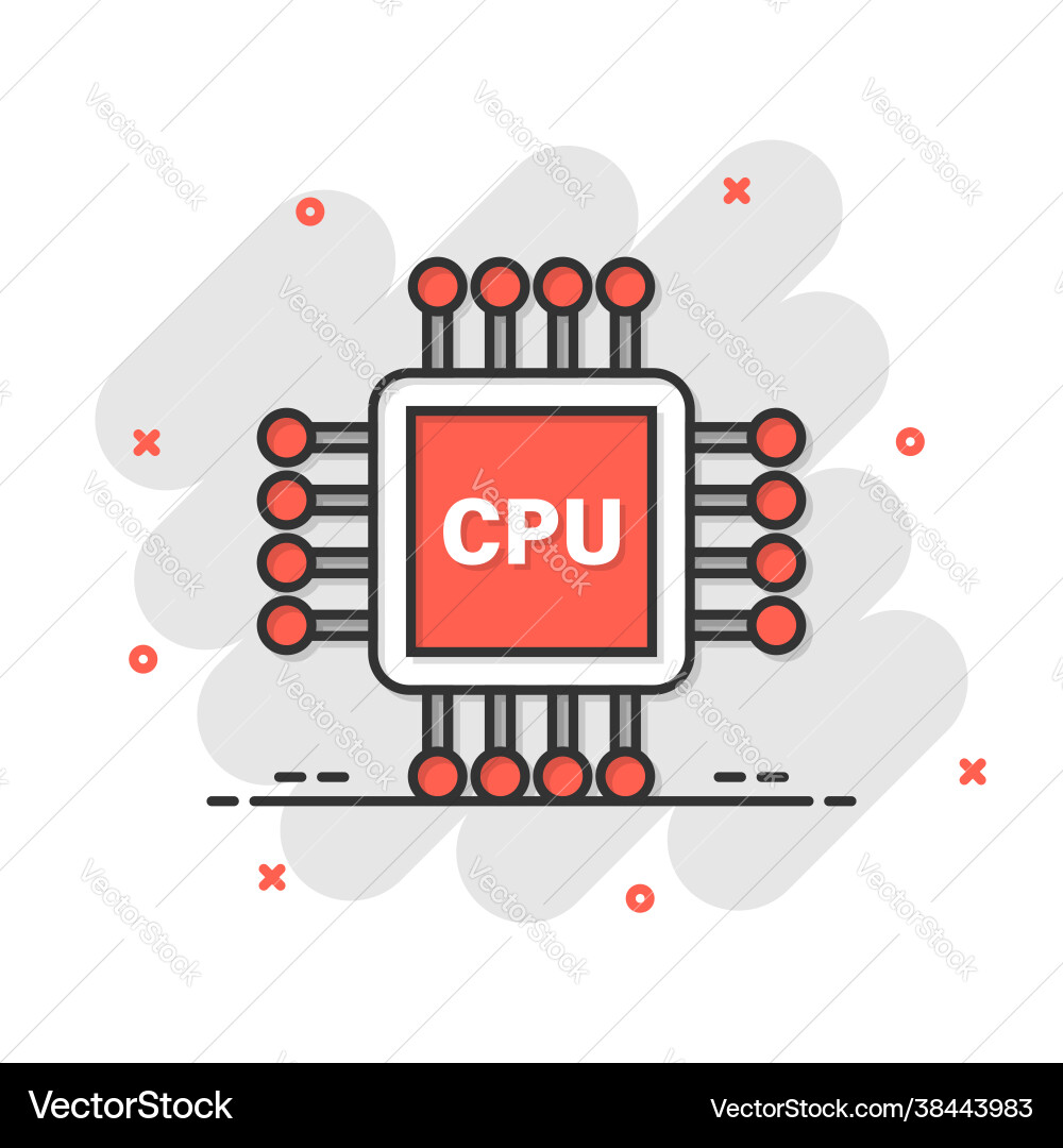 Computer cpu icon in flat style circuit board Computer cpu icon in flat style circuit board vector image