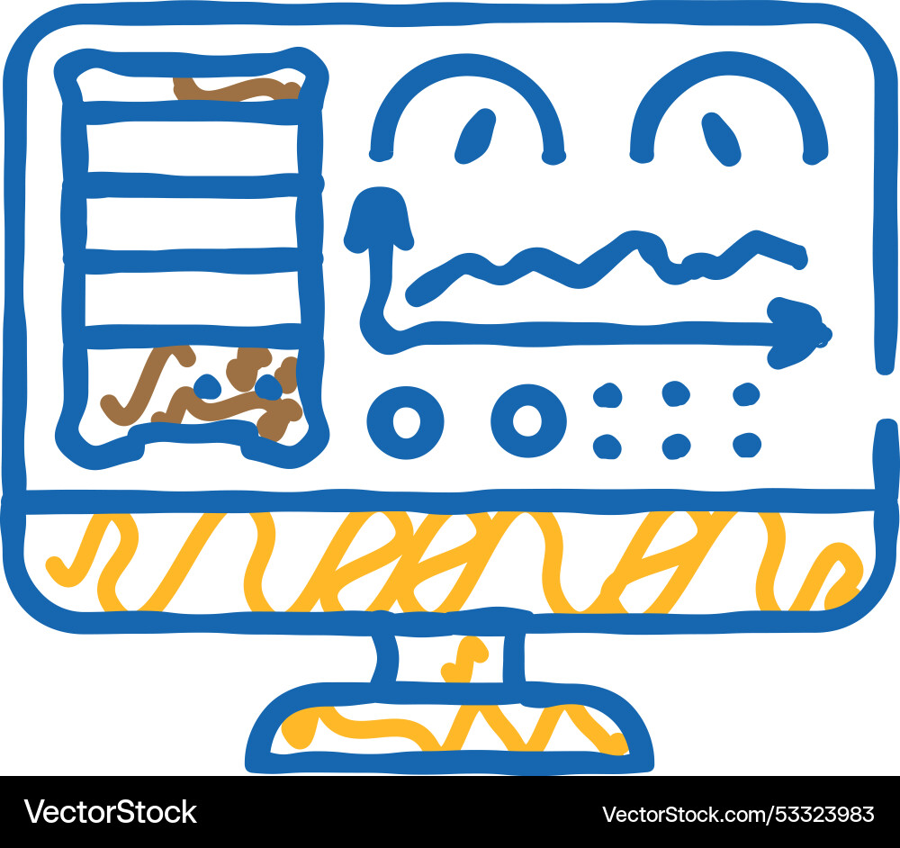 Database dashboard icon doodle vector image
