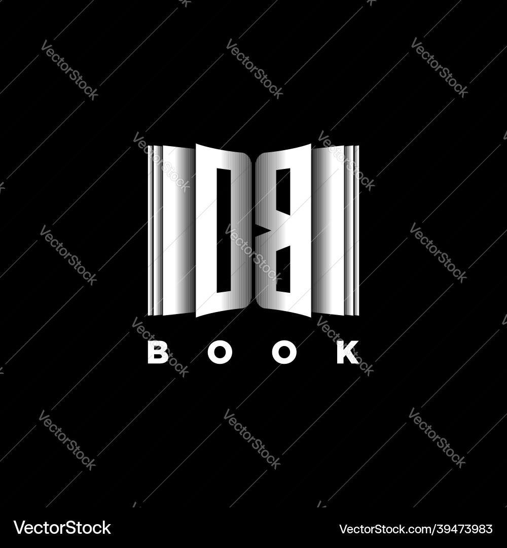 Db monogram book shape style Vector Image