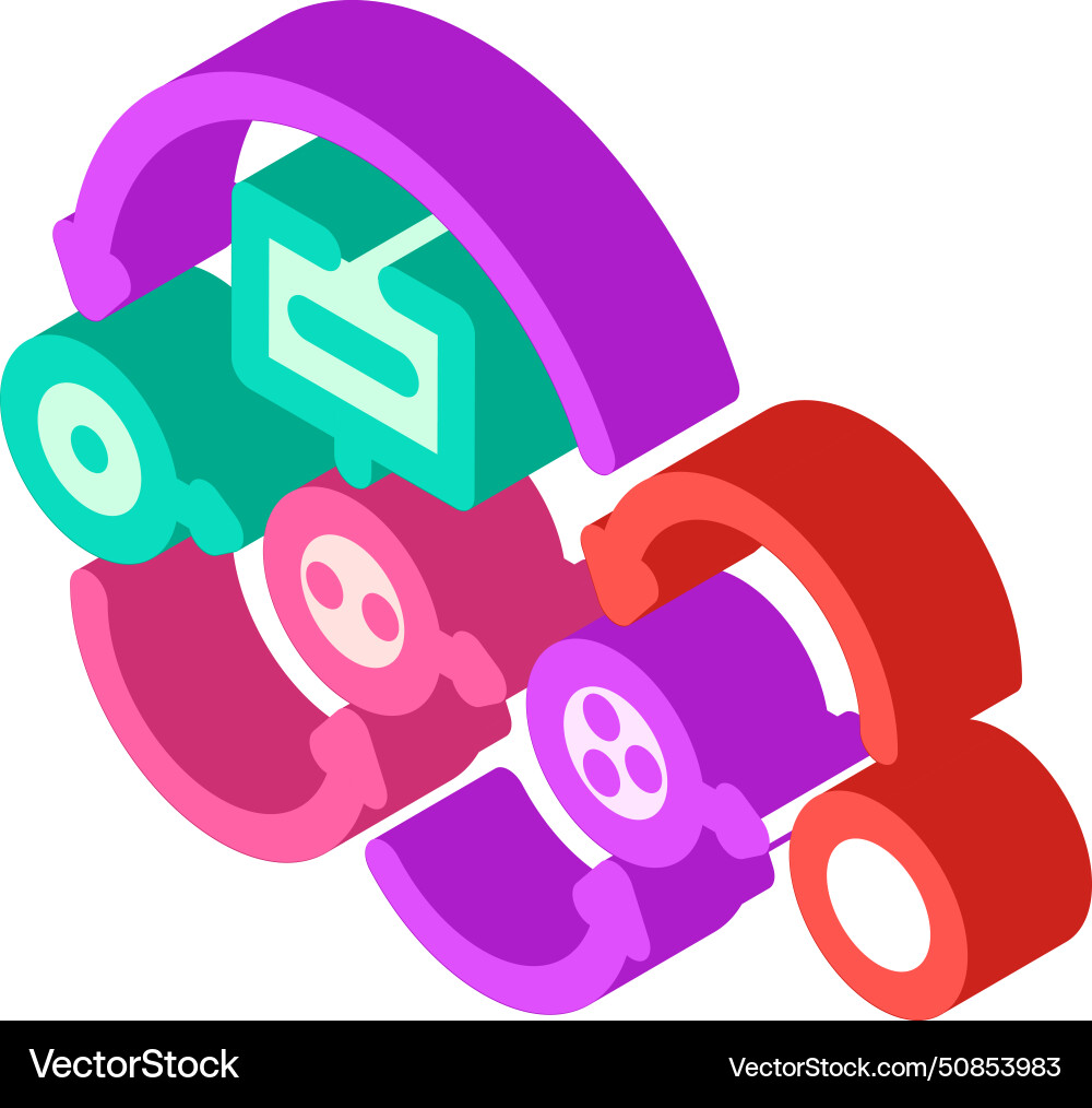 Design thinking ux ui isometric icon Design thinking ux ui isometric icon vector image