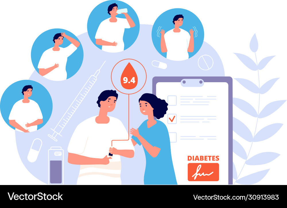 Diabetes mellitus Glukose Bluttest Insulin Diabetes mellitus Glukose Bluttest Insulin vektorbild