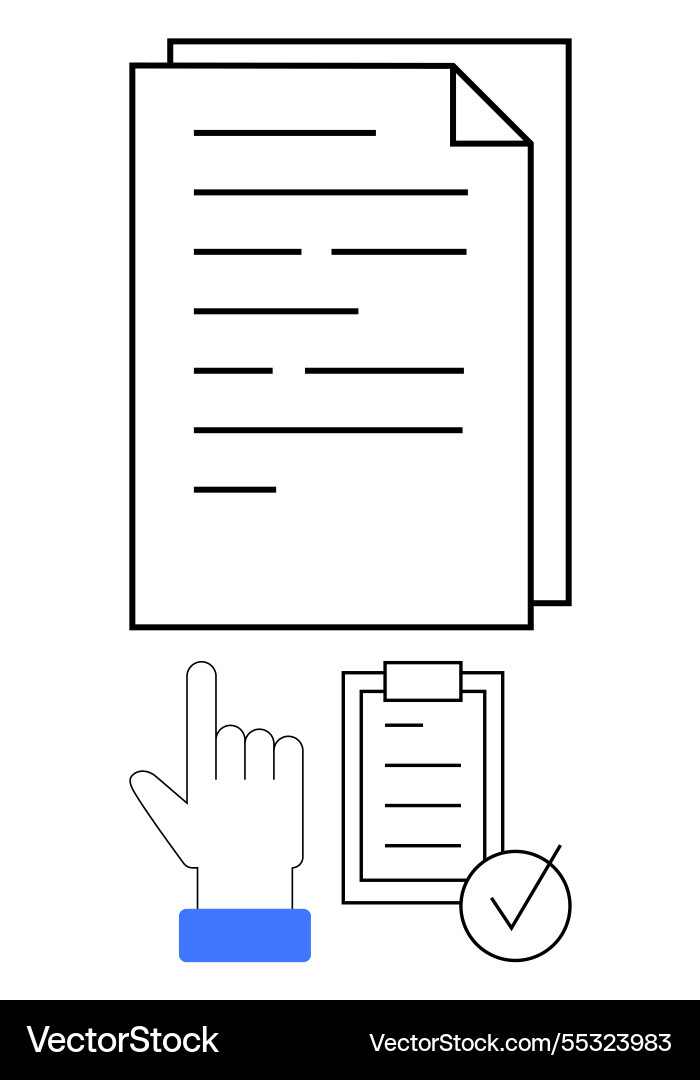 Document review process with gesture control vector image