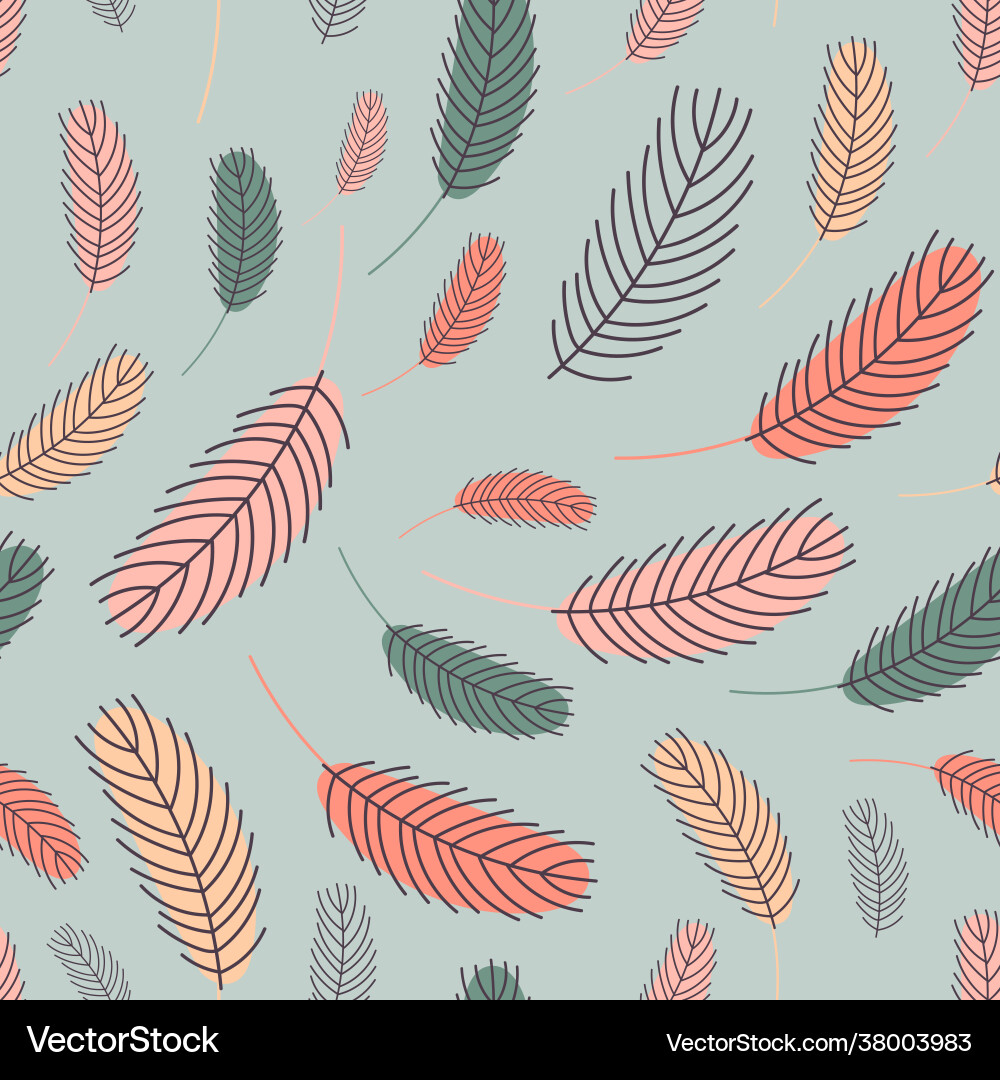 Feathers seamless pattern Feathers seamless pattern vector image