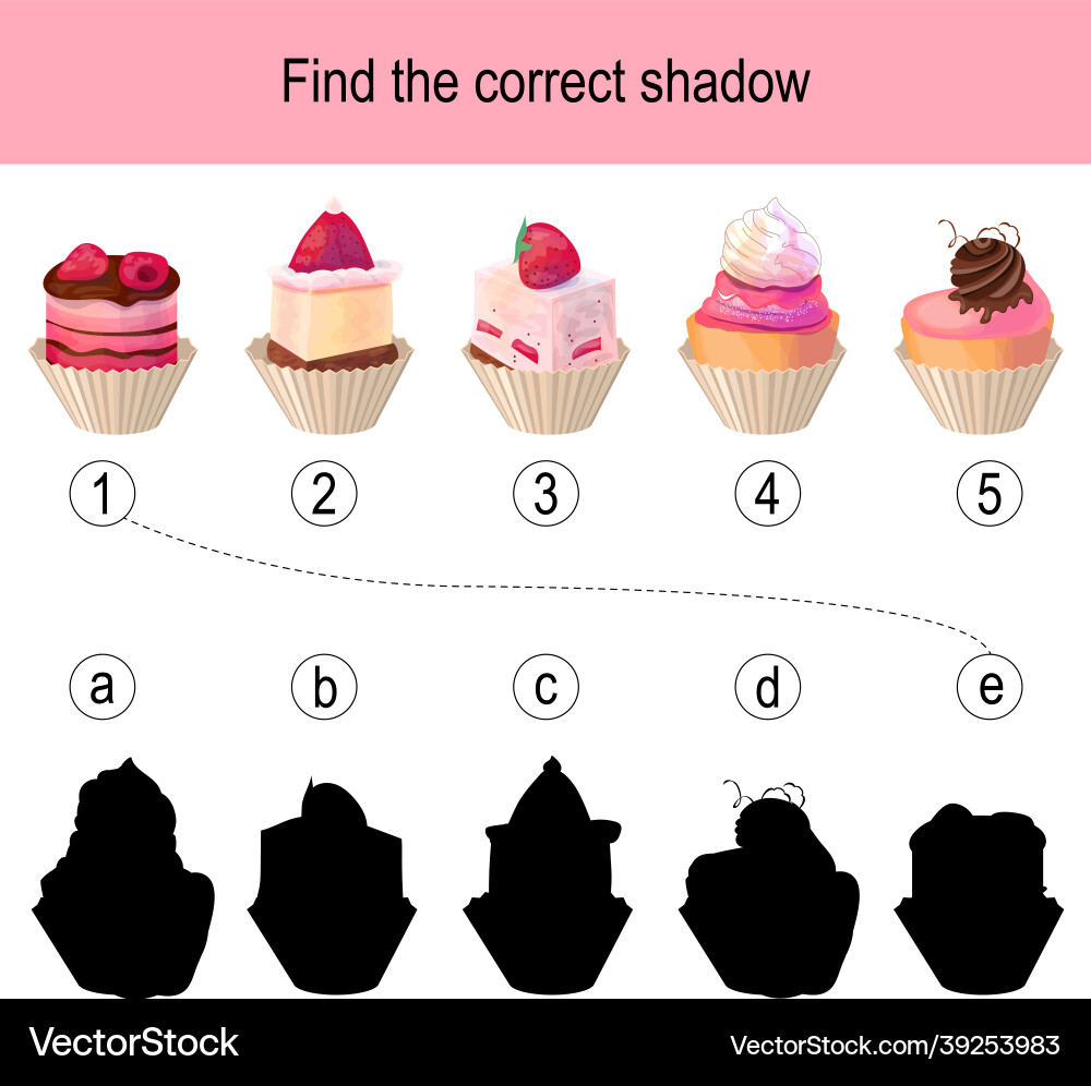 Find the correct shadow puzzle with different Find the correct shadow puzzle with different Vector Image