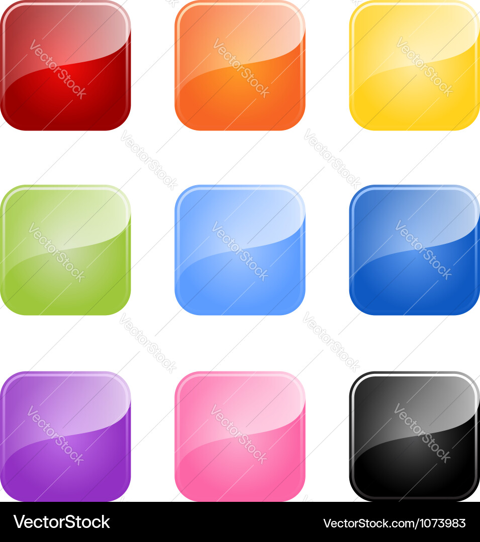 Glossy Button Set - Isolated vector image