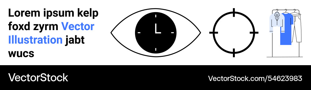 Imposing visual with eye clock and target vector image