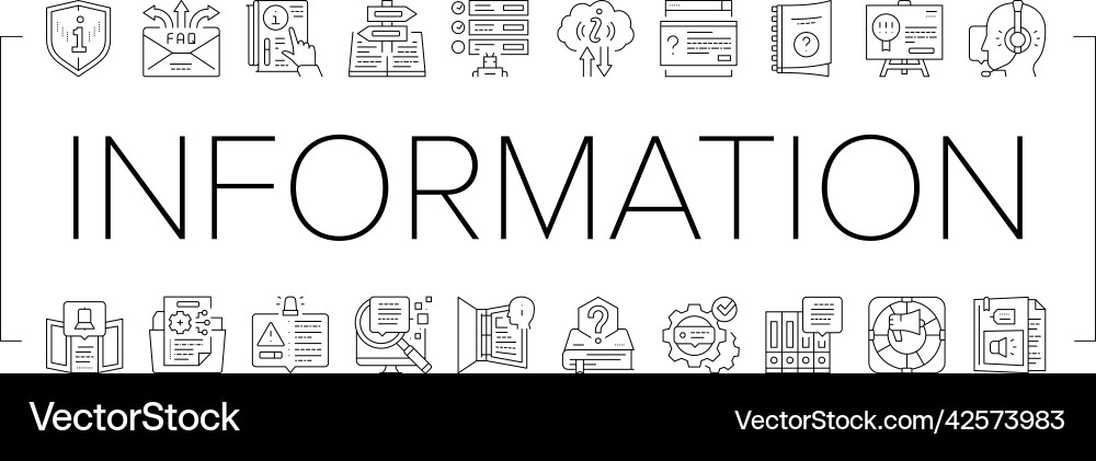 Information and client supporting icons set Information and client supporting icons set vector image