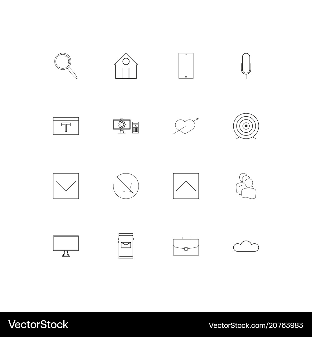 Internet of things linear thin icons set outlined vector image