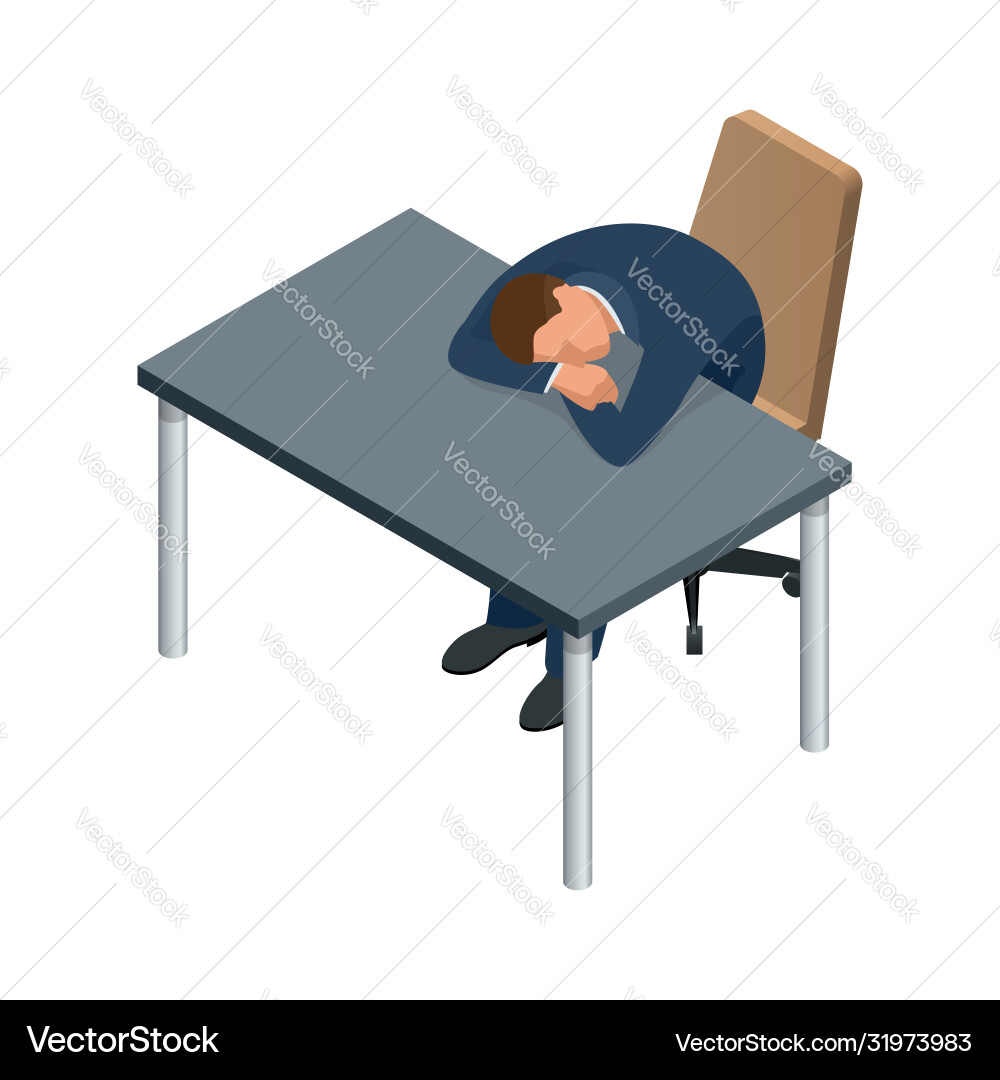 Isometric businessman isolated on write creating Vector Image