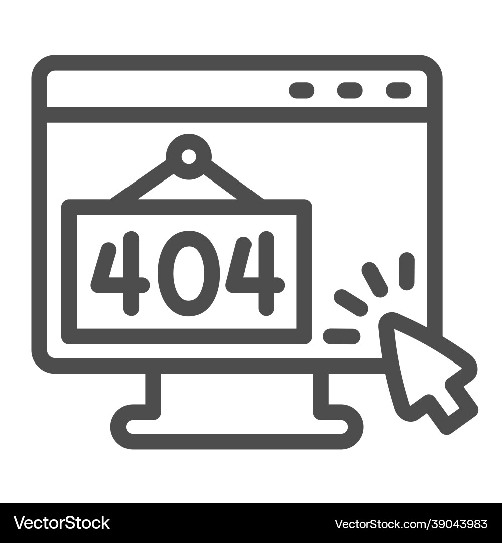Monitor with error 404 and cursor pointer mouse Vector Image