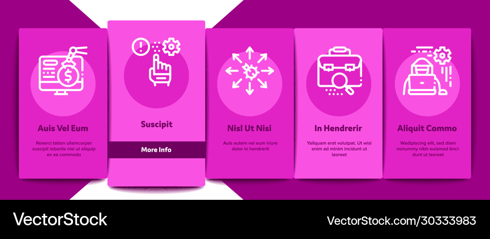 Pentesting software onboarding elements icons set vector image
