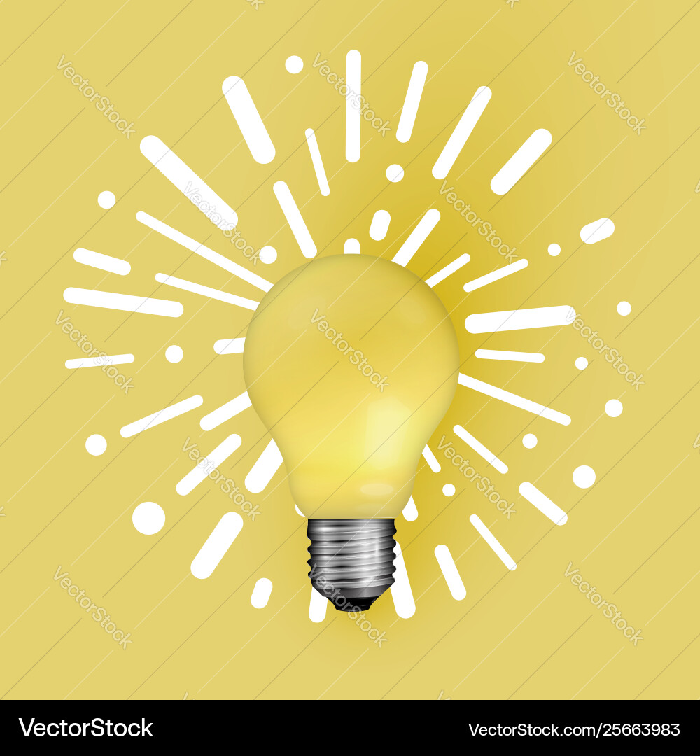 Realistic matte lightbulb with abstract background Realistic matte lightbulb with abstract background Vector Image