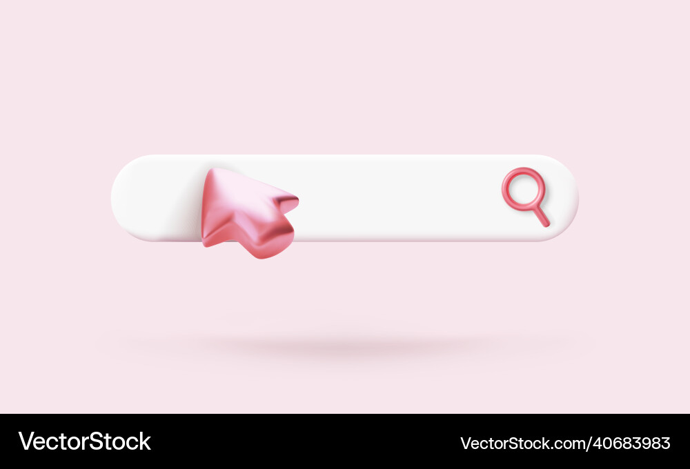 Search bar with mouse cursor and magnifier arrow Search bar with mouse cursor and magnifier arrow vector image