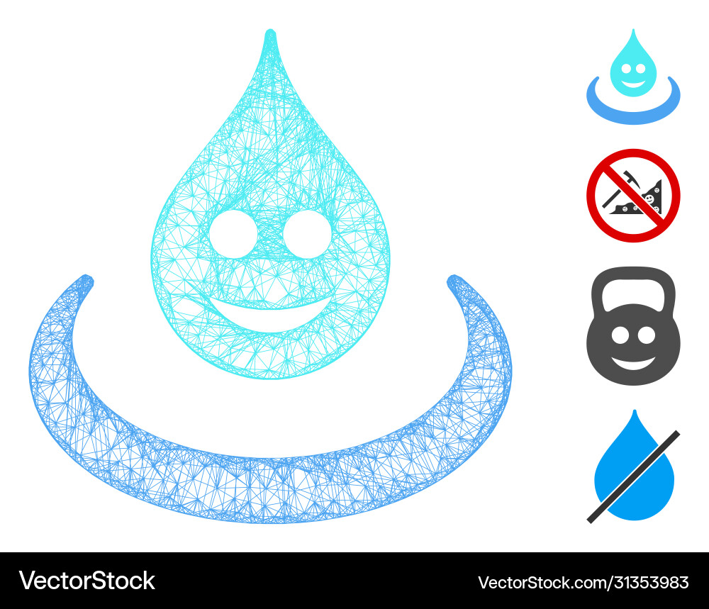 Smile drop ripple web mesh Smile drop ripple web mesh vector image