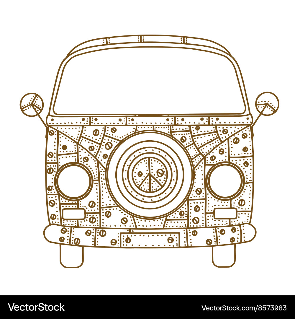 Van in tangle patterns style vector image