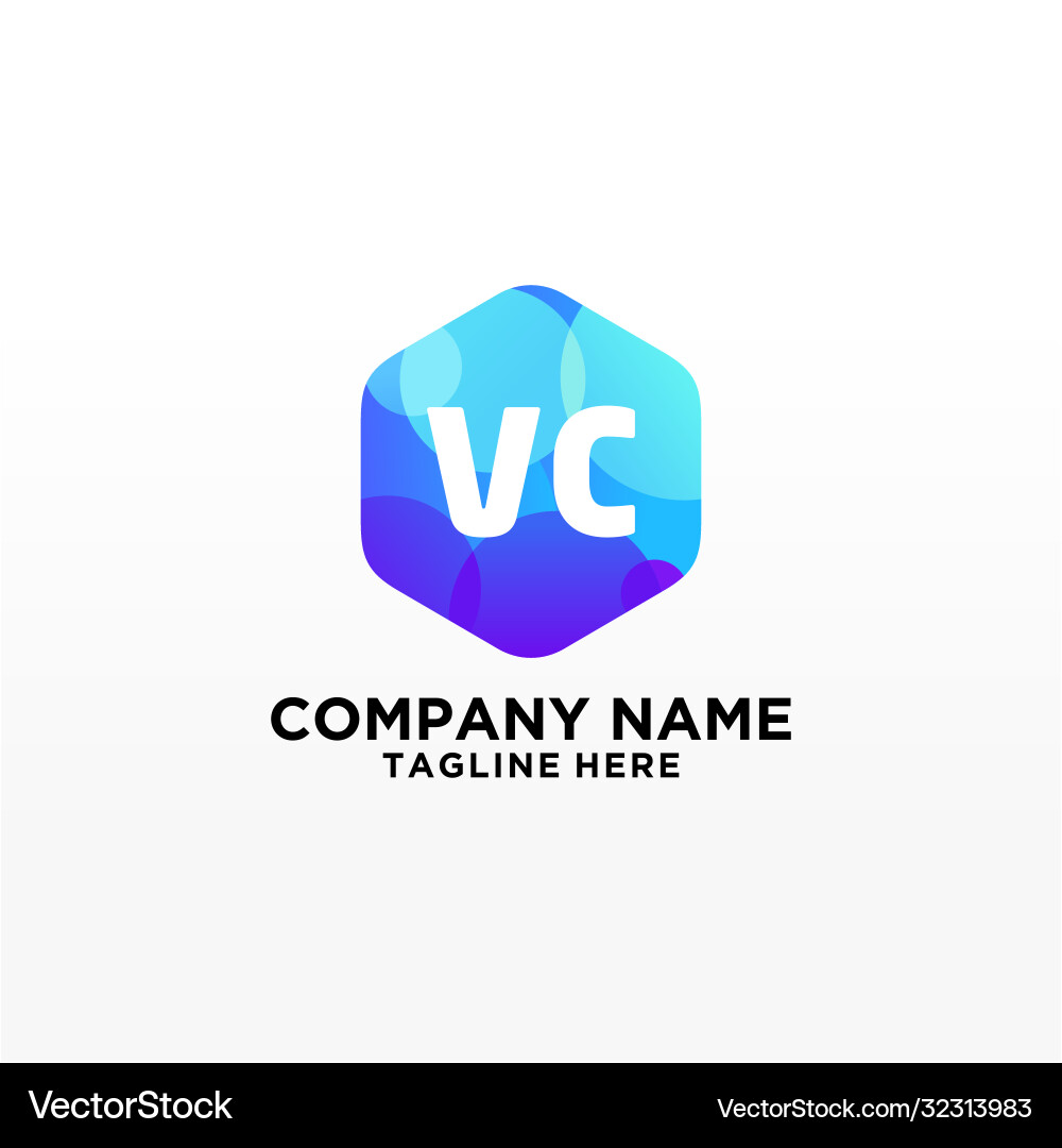 Vc initial logo with colorful circle template Vc initial logo with colorful circle template Vector Image