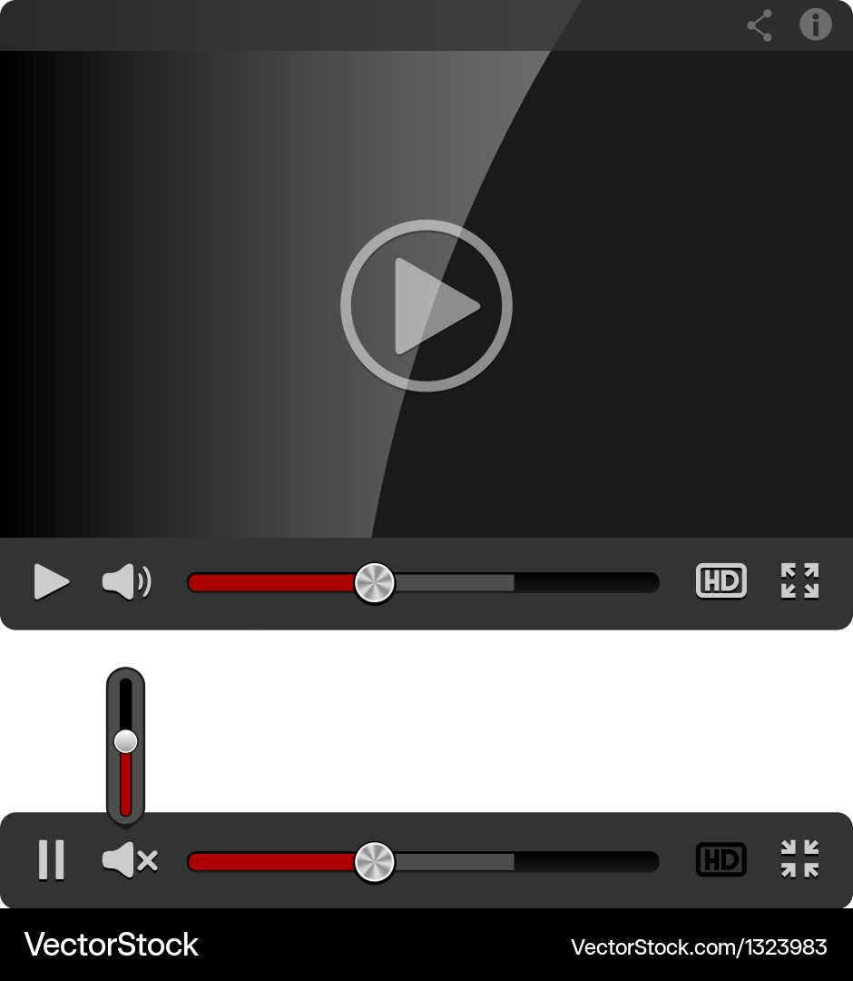 Video Player Interface Vector Image