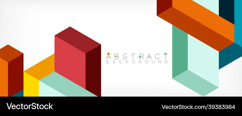 Abstract background 3d cubes cubic elements vector image