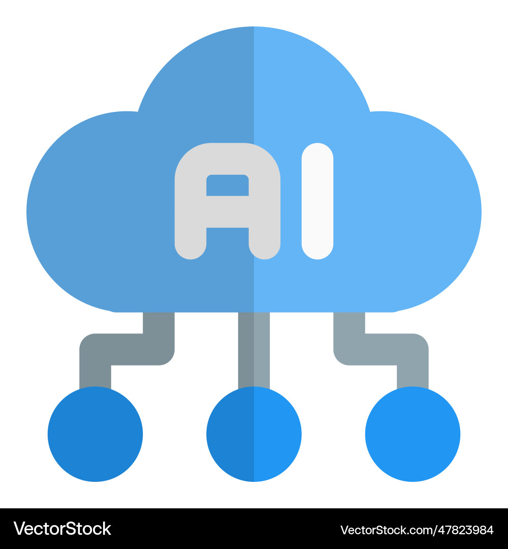 Ai cloud storage helps to automate complex tasks Vector Image
