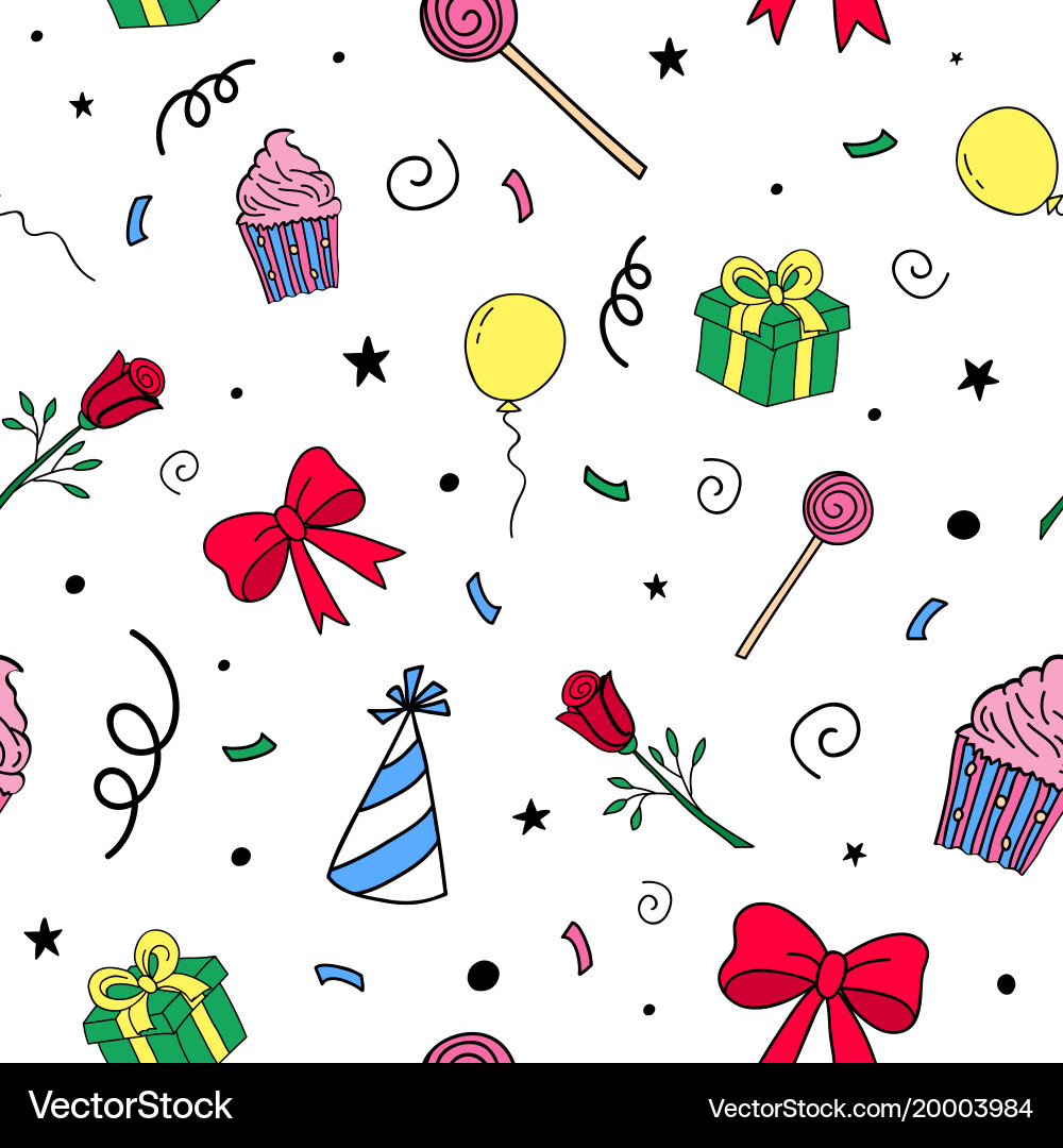 Birthday Celebration Pattern Vector Image