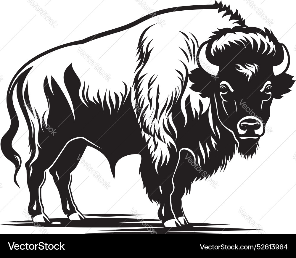 Bison force black design build Royalty Free Vector Image