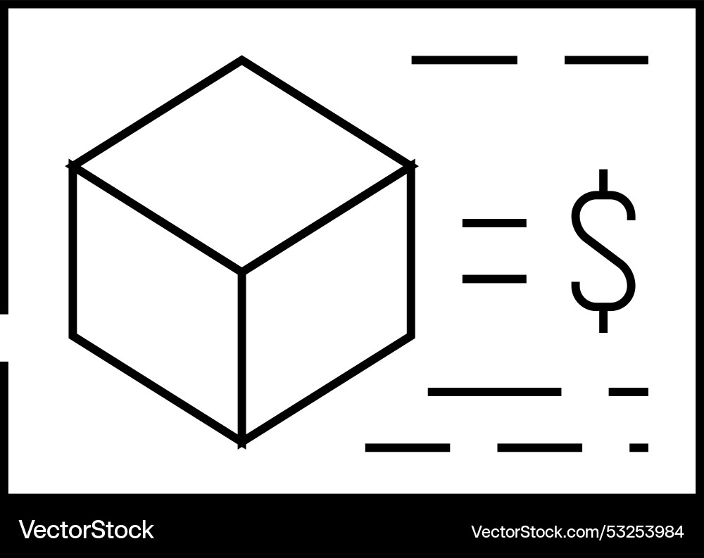 Calculating cost of production line icon Calculating cost of production line icon vector image