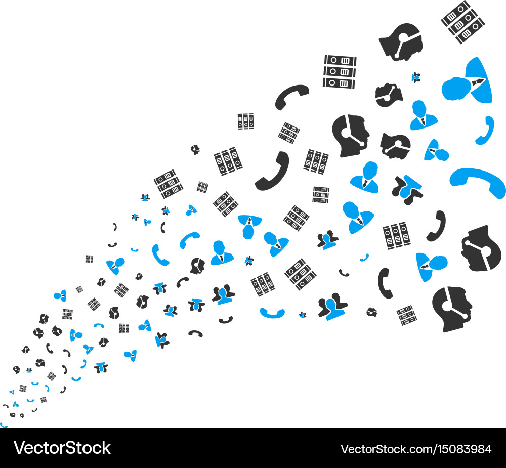 Call center symbols source stream Vector Image