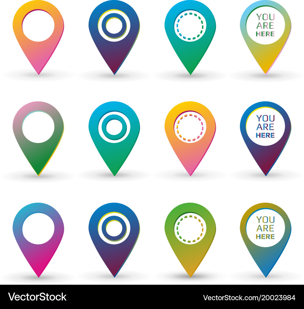 Colorful map marker with blank space and text sign Vector Image