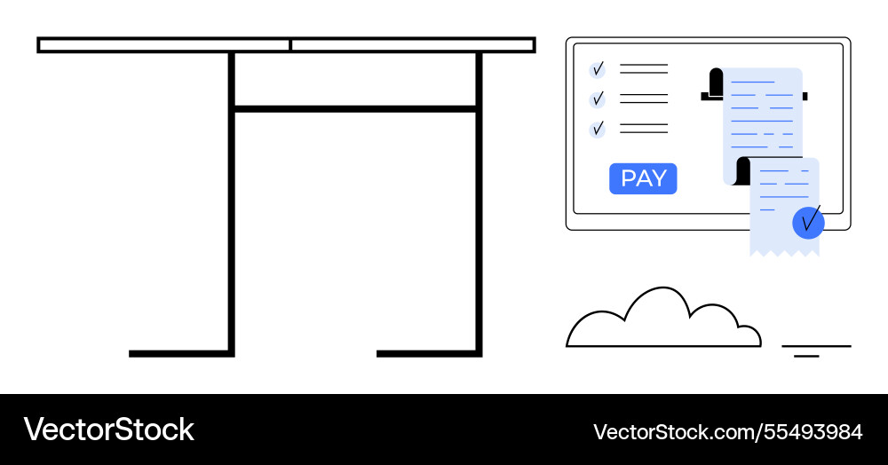 Digital invoice payment concept with computer Vector Image