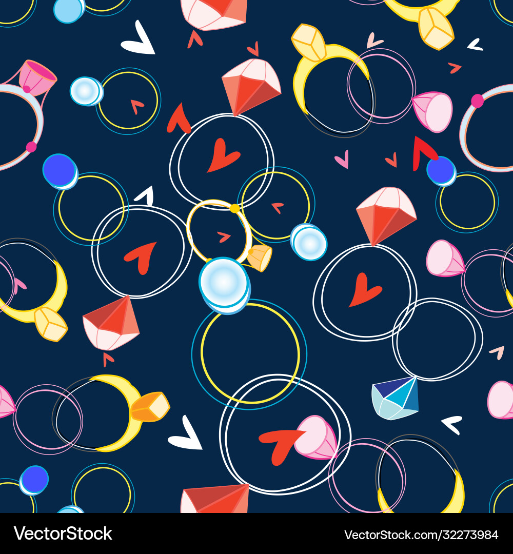 Elegant Wedding Rings Pattern Vector Image