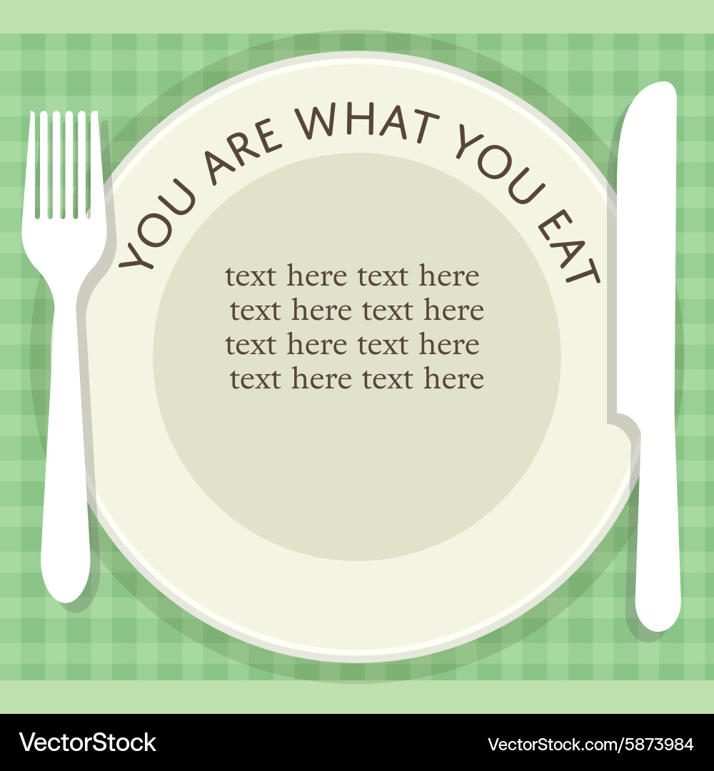 Empty plate with fork and knife on stripped vector image