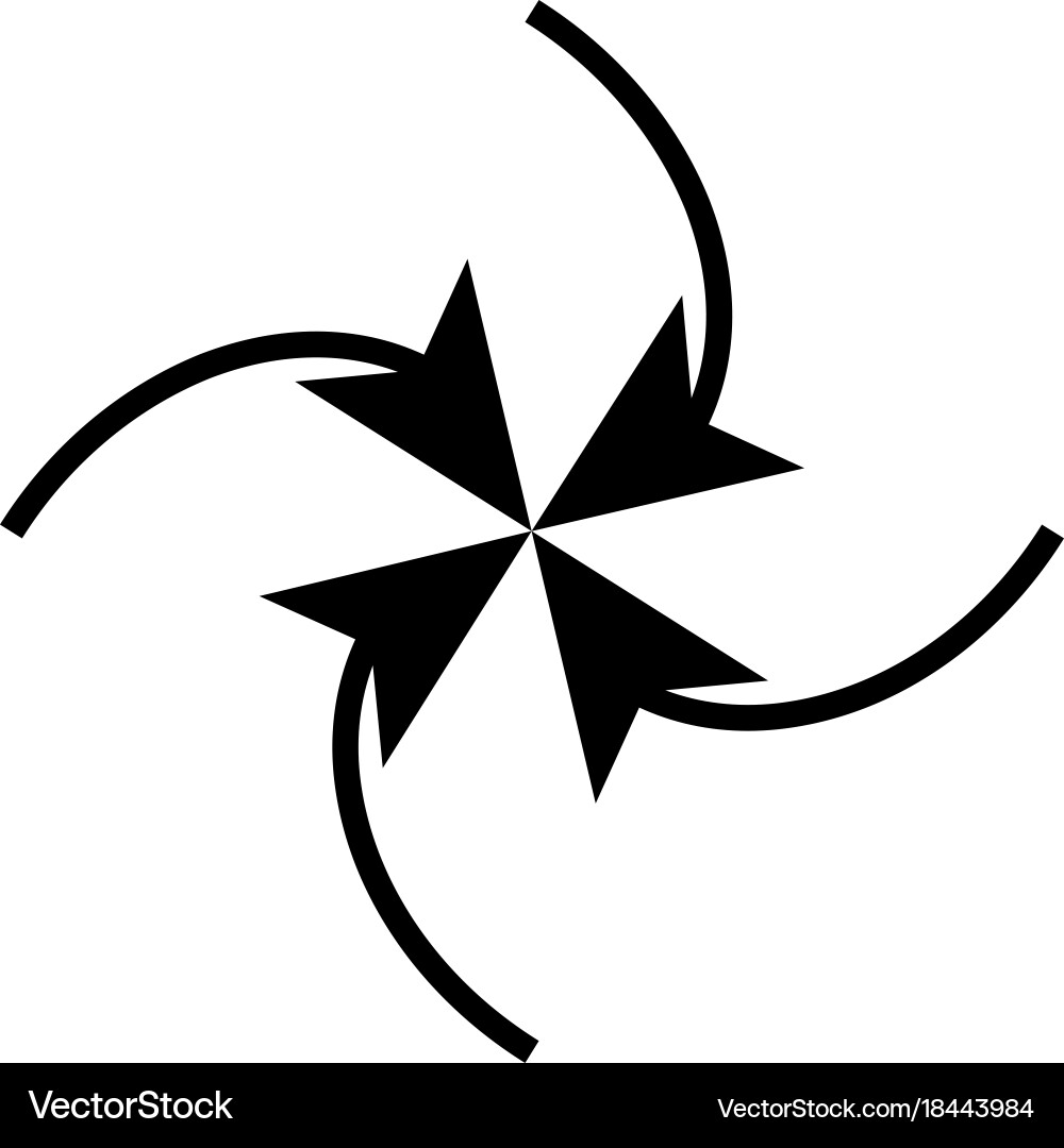 Four arrows in loop center vector image